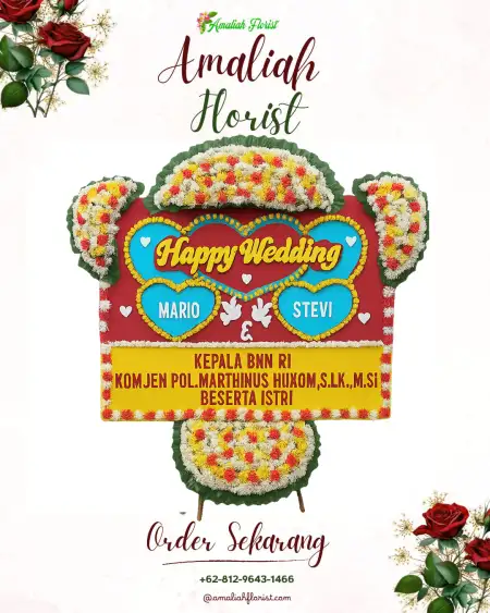 Papan Bunga Pernikahan Melagineri